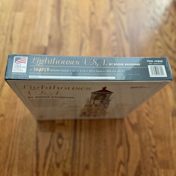 Lighthouses U.S.A. Sealed NOS Vintage Shaped Jigsaw Puzzle 600 Pieces New 2000 - Picture 7 of 11